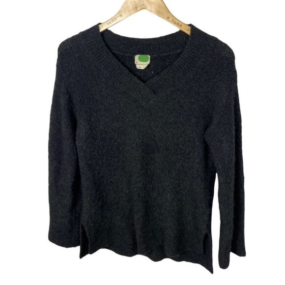 Anthropologie Alpaca Merino Wool Simone Sweater Grey Size XS Knit‎ V-Neck Boho - Picture 4 of 13